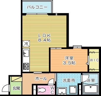 YOURMAISON萩崎町(1LDK/1階)の間取り写真