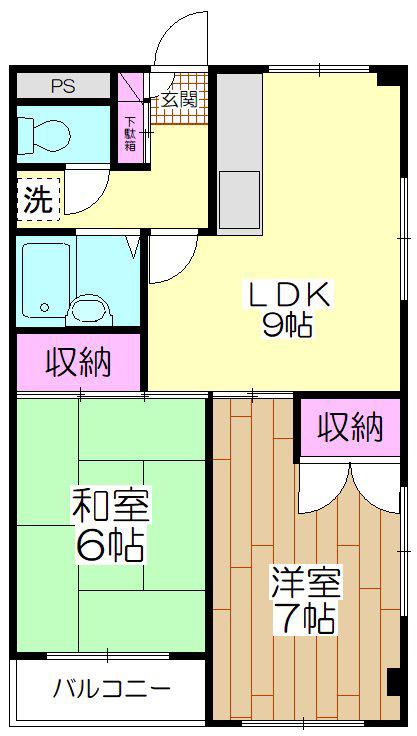 グリーンピア・I(2LDK/3階)の間取り写真