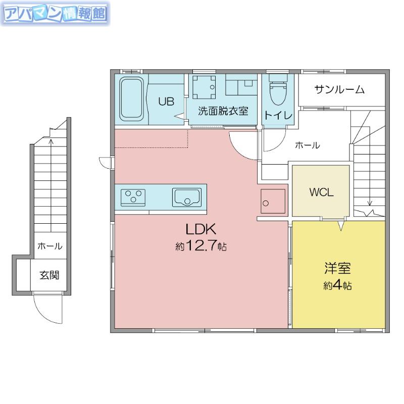 サニーフラット寺尾台A(1LDK/2階)の間取り写真