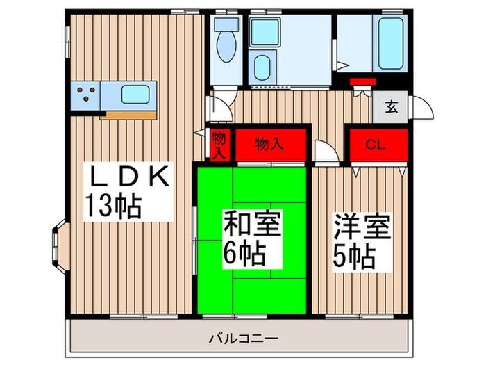 CORP TANAKA(2LDK/2階)の間取り写真