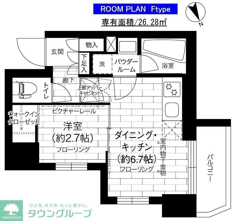 ステージグランデ亀有アジールコート(1DK/6階)の間取り写真