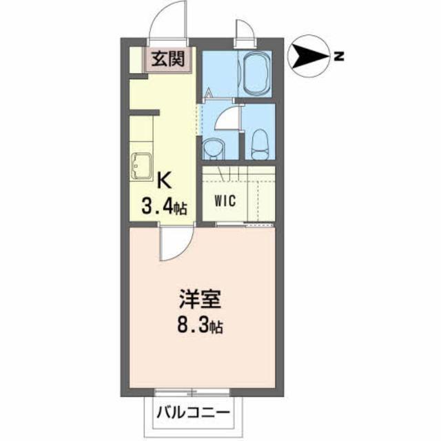 GRANDEE SUZU B(1K/2階)の間取り写真