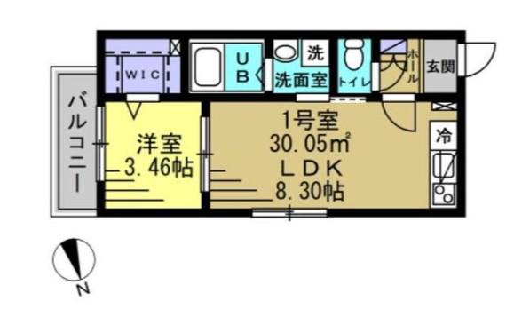 シエルドール南柏(1LDK/2階)の間取り写真