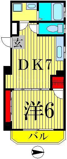 ときわハイツ(1DK/1階)の間取り写真