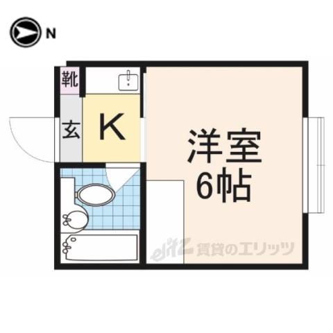 サンコーポ生駒(ワンルーム/3階)の間取り写真