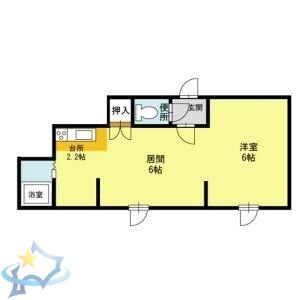 キラメック知事公館I・II(1LDK/3階)の間取り写真