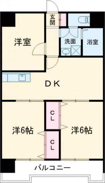 プレヴュー吾妻(3DK/3階)の間取り写真