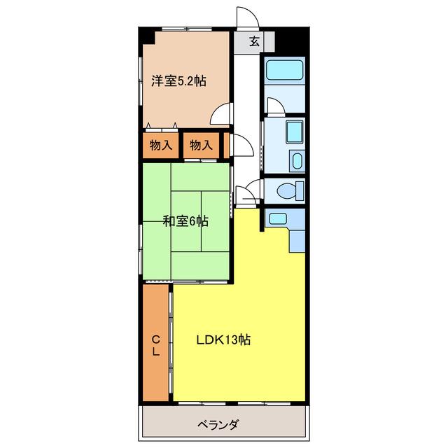 エステート15(2LDK/4階)の間取り写真