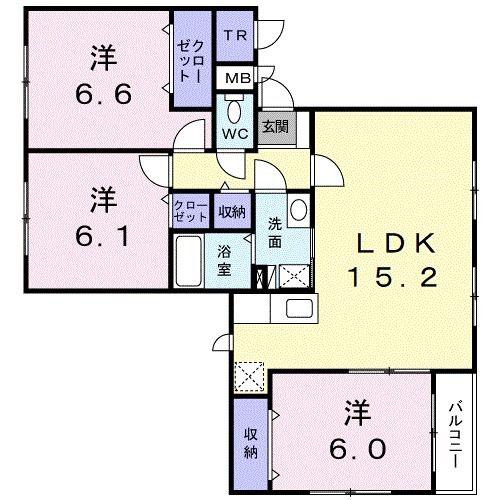 アマールファミーリア(3LDK/2階)の間取り写真