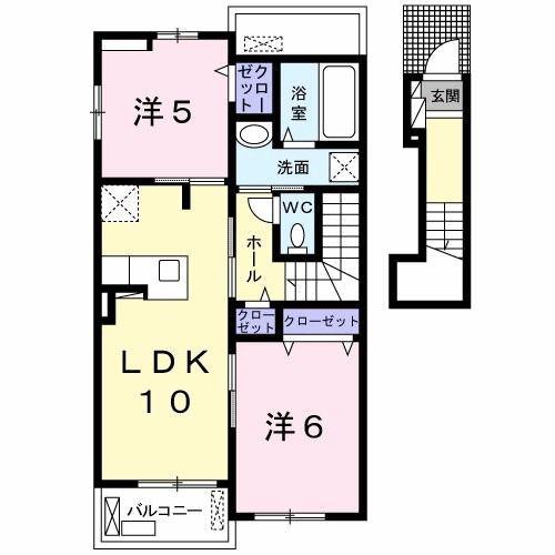 ブリーズ(2LDK/2階)の間取り写真