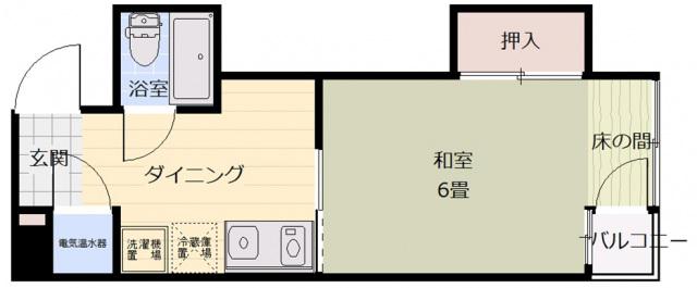 服部ビル(1DK/3階)の間取り写真