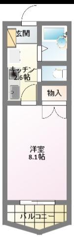 鈴パレス(1K/2階)の間取り写真
