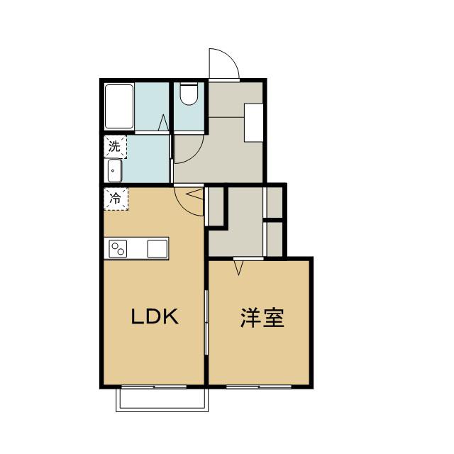 WILL桜(1LDK/1階)の間取り写真