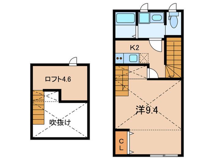 MAISON SA XX(1K/2階)の間取り写真