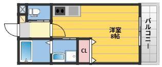 AIMER針摺南(ワンルーム/1階)の間取り写真