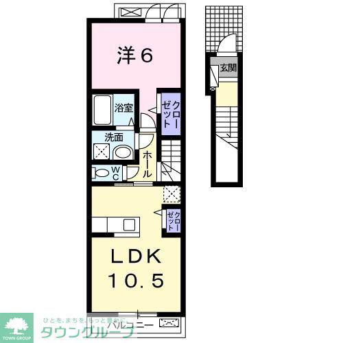 フェイバー J.O-II(1LDK/2階)の間取り写真
