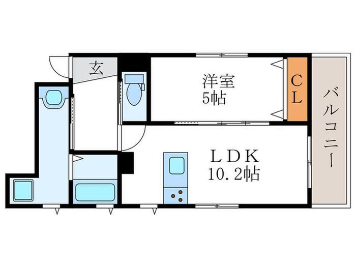 DANKE COURT(1LDK/3階)の間取り写真