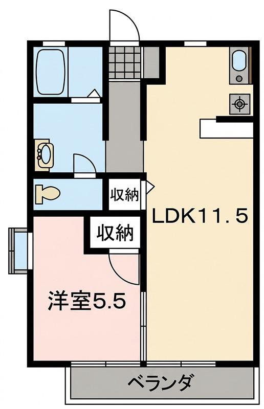 グランディール希望が丘A(1LDK/1階)の間取り写真