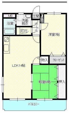 M.クラルテ(2LDK/1階)の間取り写真