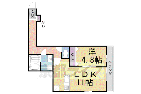 R-GRANTS東舟岡(1LDK/3階)の間取り写真