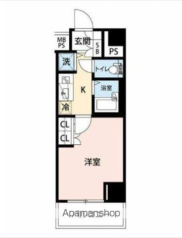 AXAS新宿TOWERSイーストアクサスシンジュクタワーズ(1K/9階)の間取り写真