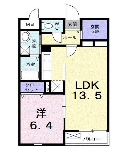 パストラール ベルダ(1LDK/2階)の間取り写真
