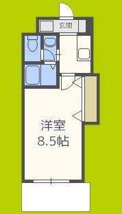 Mプラザ今里(1K/9階)の間取り写真