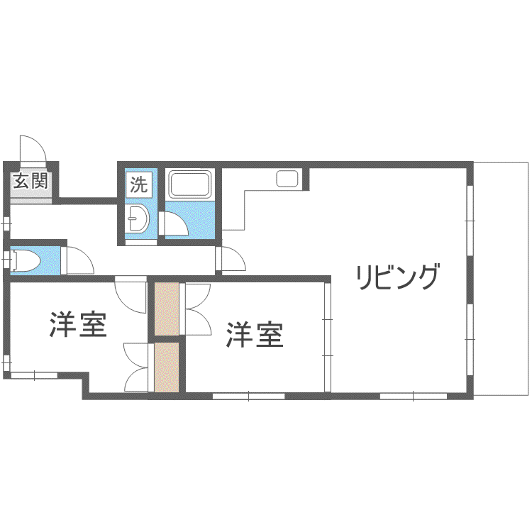 アップルコート北23(2LDK/5階)の間取り写真