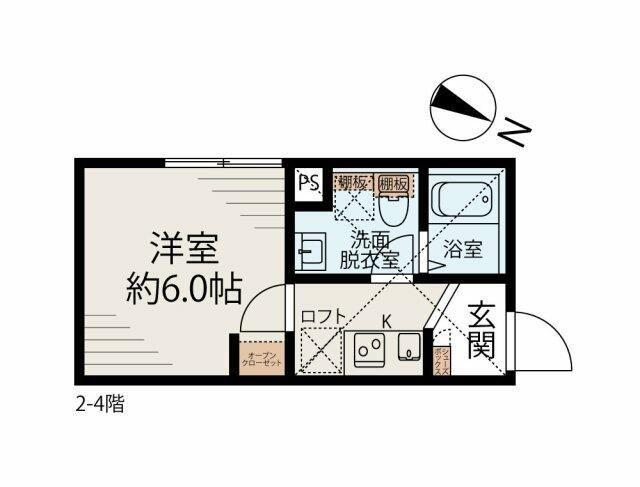 グランディール神保町(1K/2階)の間取り写真