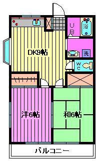 ドリームコーポ(2LDK/1階)の間取り写真