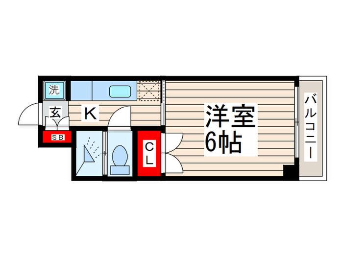第8頼長ビル(1K/5階)の間取り写真