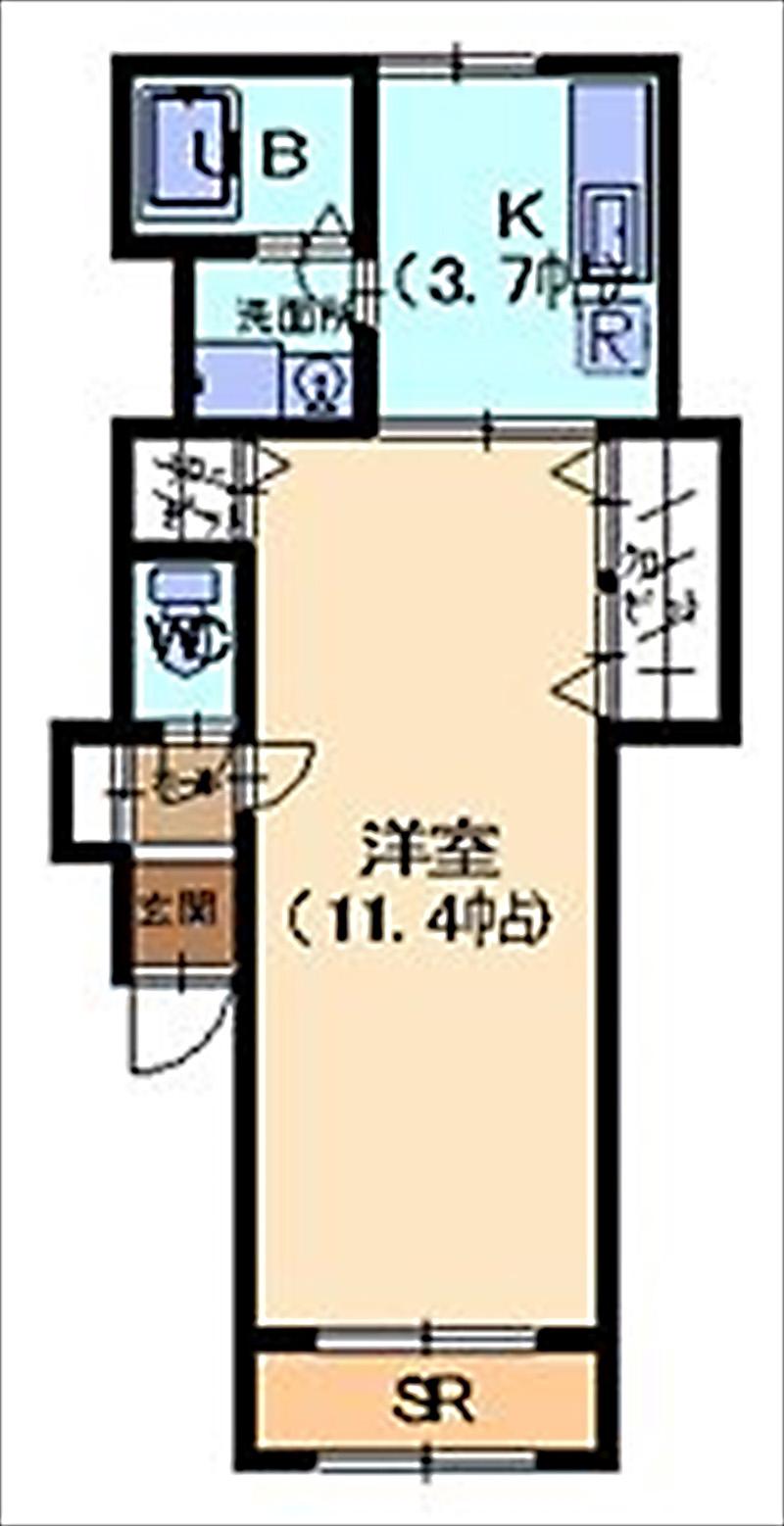 ジョイハウスM1(1K/2階)の間取り写真