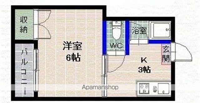 シティ西新(1K/1階)の間取り写真