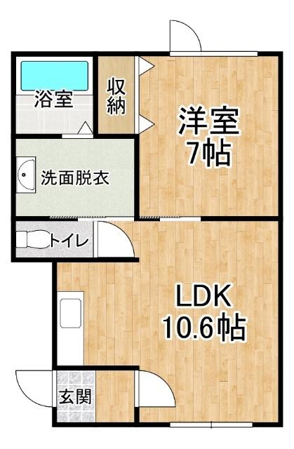 PEACE(1LDK/2階)の間取り写真
