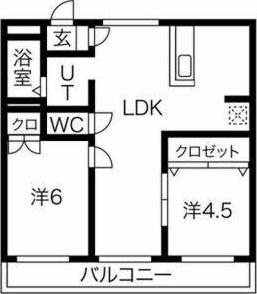 レジデンス恒和(2LDK/4階)の間取り写真