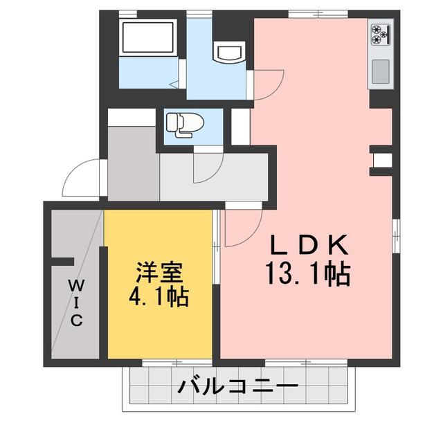 ディアスシンシアA棟(1LDK/1階)の間取り写真