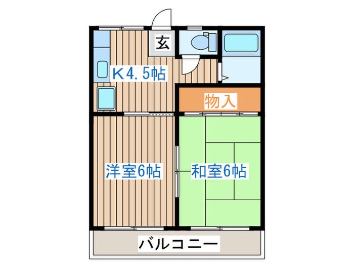 メゾンコンノ(2K/2階)の間取り写真