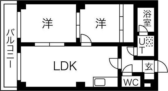 サントアリオデ元町(2LDK/2階)の間取り写真