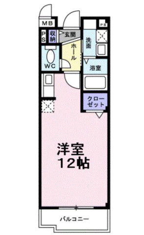 フランメゾン(1K/2階)の間取り写真