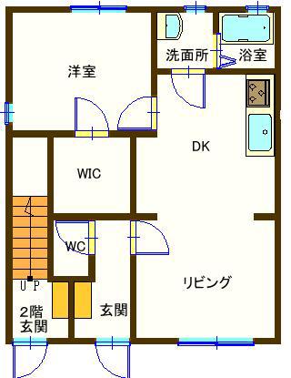 ラフォーレ福富7(2DK/1階)の間取り写真
