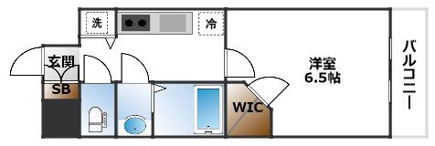 ワールドアイ難波南PORTA(1K/3階)の間取り写真