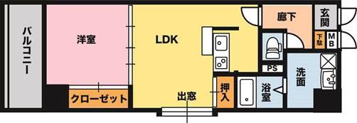 プルメリアハウス(1LDK/5階)の間取り写真