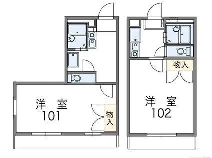 レオパレスジュネス茅ヶ崎(1K/2階)の間取り写真
