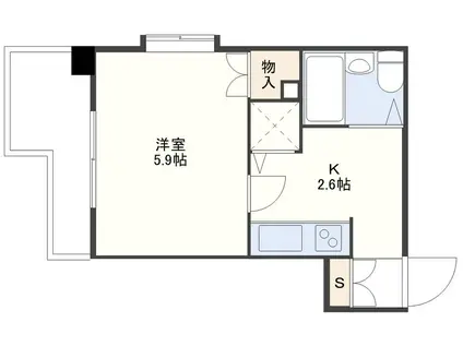 クレベール大井手(1K/7階)の間取り写真