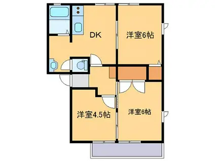 クレセント八幡(3DK/2階)の間取り写真