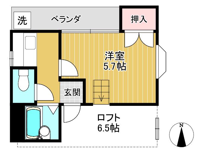 サンレントコーポ(1K/4階)の間取り写真