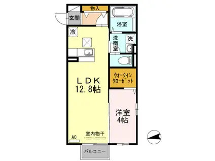DEARROOMサチ 101(1LDK/1階)の間取り写真