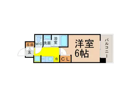 エステムコート名古屋金山ミッドクロス(1K/8階)の間取り写真