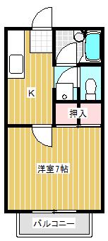 コンフォートさんべる樹(1K/1階)の間取り写真