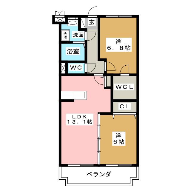 グランストーク下平川(2LDK/3階)の間取り写真